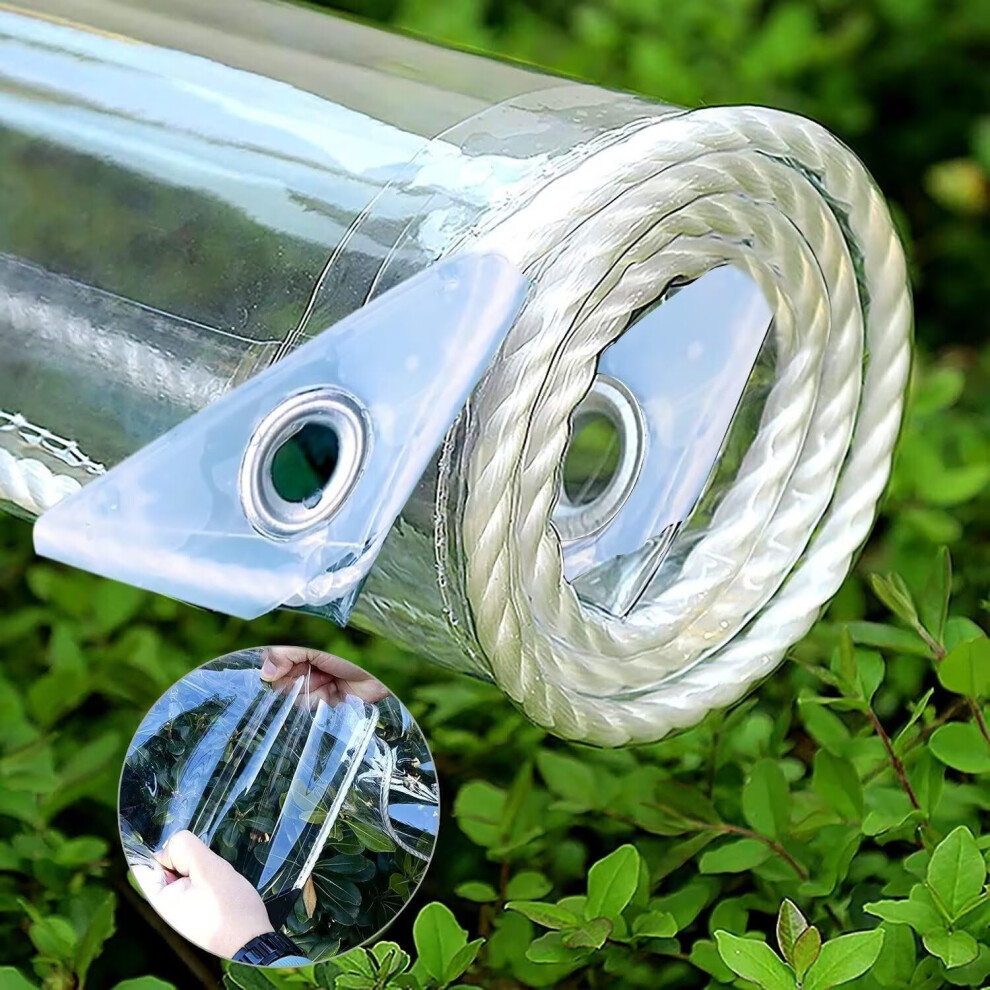 Heavy Duty Clear Vinyl Tarp 10X12 Waterproof Allweather Pvc Cover With Grommets For Patio And Greenhouse 9092120007572