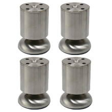 4Pcs Adjustable Metal Furniture Legs 8cm Silver Replacement for Sofa Table Cabinet Bed Stainless Steel