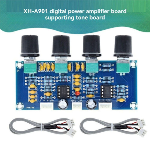 2X XH-A901 Tone Board Preamp med Diskant, Bas, Volymjustering Pre-Amplifier Tone Controller för Amplifier Boards 1