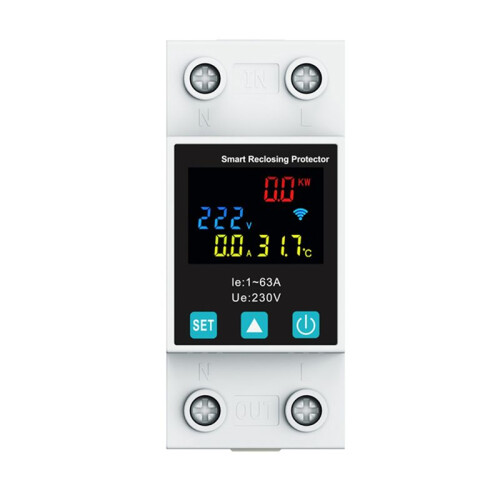 3X ZigBee TUYA 2P/63A Circuit Breaker Earth Leakage over Under Voltage Protection Protector Relay  Meter 2