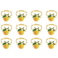 12 Pieces Lemon Napkin Rings Summer Napkin Holders Tropical Fruit Napkin Buckle Decor for Summer Birthday Wedding Party