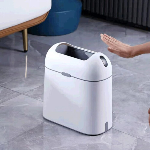 Smart Bathroom Trash Can with Touchless Smart Sensor, Automatic Bag Sealing Slim Garbage Bin D 1