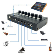 2X MX600 Ultra Low-Noise 6-Channel Mixer Stereo/Single Track Mikrofon Förförstärkare
