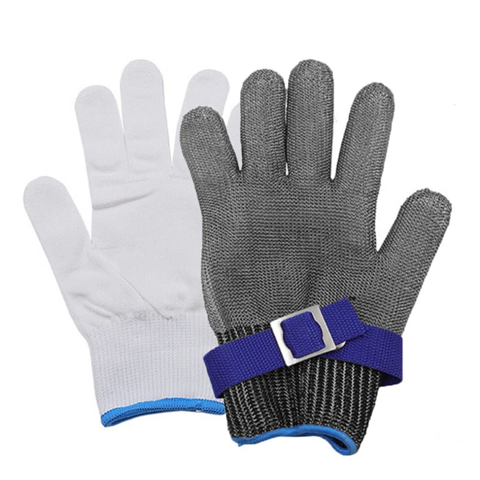 Cut Resistant Gloves Level 5 Protection Food Grade Stainless Steel Mesh For Kitchen Meat Cutting M/23.5Cm 9771547384380