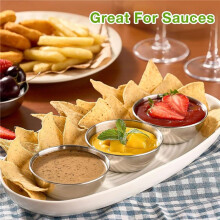 16 Pack Stainless Steel Soy Sauce Dishes,Dipping Bowls, Prep Bowls Pinch Bowls, Individual Saucers Bowl