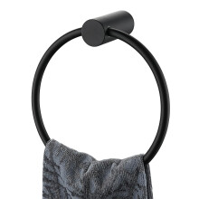 Matte Black Towel Ring Bathroom Hand Towel Holder, RustResistant Stainless Steel Wall Mount Design