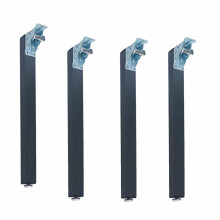 Folding Adjustable Table Legs 18 Inch Carbon Steel Desk Legs with Adjustable Foot Cups Rustproof Black Set of 4