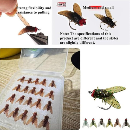 Grüner Bionischer Fliegenfischköder, Köder Bionischer Fliegenfischköder mit Insektenköder 2