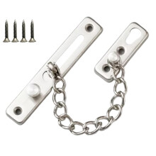 Door Security Lock 304 Stainless Steel Chain with Dual Lock Protection and Spring Retraction for Home Apartment Hotel Safety (Silvery)