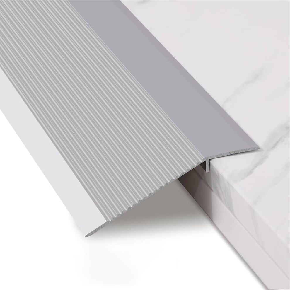 Aluminum Floor Transition Strip 3Ft Silver, Smooth Doorway Threshold Reducer For Laminate And Tile Floors 9771547384724