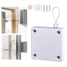 1500g Automatic Door Closer with Punch Sensor and Durable Steel Wire for Shower Curtain Bathroom Bedroom White 1PCS