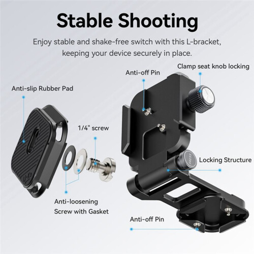 Ulanzi UKA08 Quick Release L Plate Board Anti Detachment Folding Horizontal and VerticalCamera Bracket Baseplate Mount 2