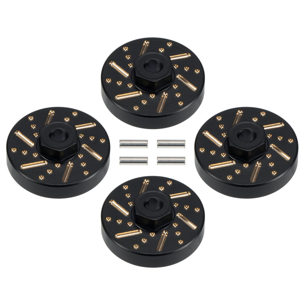 Scx24 Brass Extended Wheel Hubs +3Mm And Wheel Weights 4Pcs For Axial 1/24 Rc Crawler Scx24 Deadbolt C10 Gladiator Upgrade Black 9771547385202