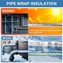 4X Pipe Wrap-Isolatie, Aluminiumfolie Bekleed met Pijpwikkel-Isolatietape voor Het Bevriezen van Warmwaterleidingen Buitenshuis in de Winter