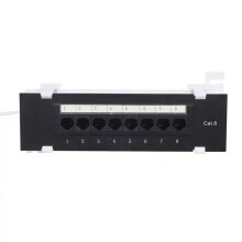3X 8-Poorts Patchpaneel voor Cat. 6 Veelzijdige Datacenter-Kunststof Muurbeugel voor Computer Thuis voor Bedrading in Serverruimte op Kantoor