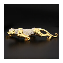 Luxury Diamond Golden Leopard Car Accessories Set for Vehicle Interior Decoration 331
