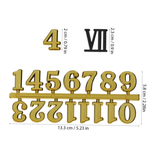 DIY Wall Clock Numerals Kit with Black Roman Numbers, Durable Replacement for Creative Home Decor 1