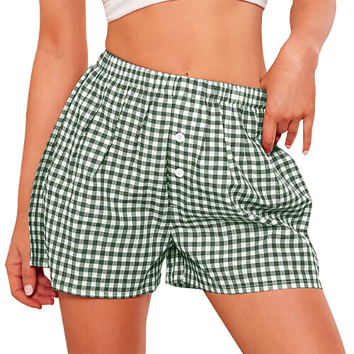 Højtaljede denimshorts til kvinder, grøn, 2XL 1