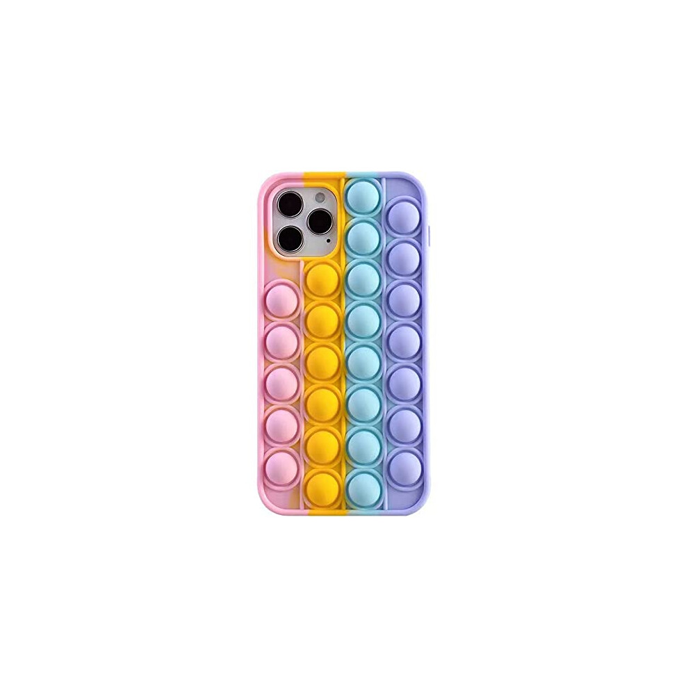 Pop It Fidget Phone Case For Iphone 12 Pro Max, Shockproof Silicone Cover With Builtin Pop Fidget And Nonslip Grip 9771547386650