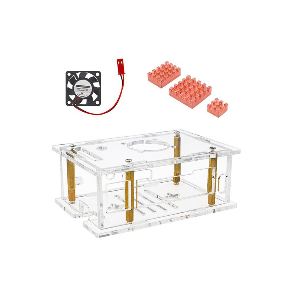 For Pi Rv2 Acrylic Case Active Passive Cooling Fan Cooler Heatsinks For Pi Rv2 Rv2 Orange 6033268273095