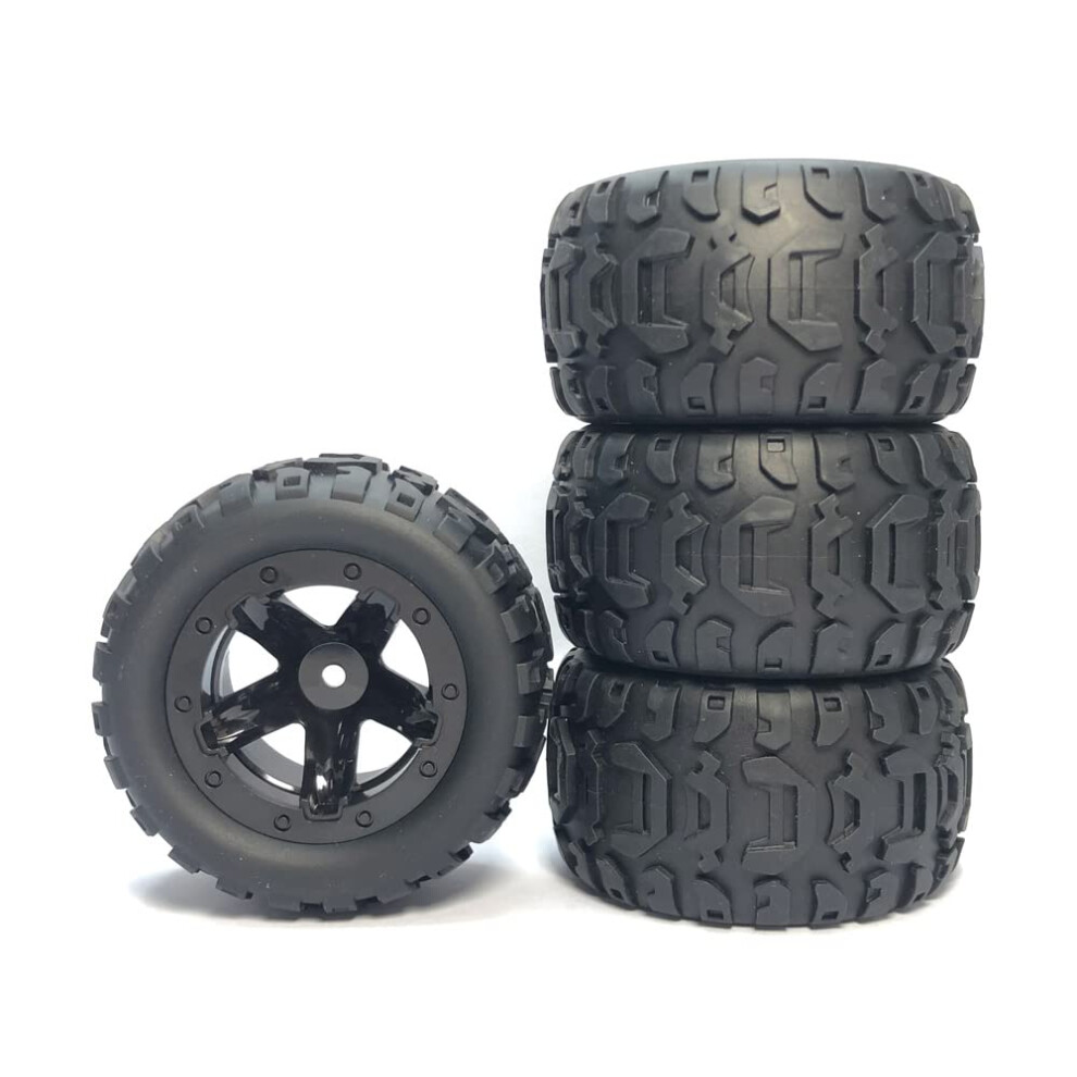 4Pcs 12Mm Hex Rc Car Tires For 144001 124018 124019, Durable Rubber Wheels Upgrade Parts 9092120010572