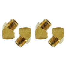 45 Degree Street Elbow 1/8 Inch NPT Male X 1/8 Inch NPT Female Brass Pipe Fitting Pack of 4