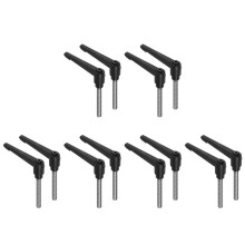 12Pcs Clamping Lever Handles, M10 X 60mm 304 Stainless Steel Threaded Male Stud, Adjustable Handles, Black