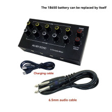 AU-501 5CH Microphone Expander 5 Channel 6.5mm Microphone Mixer Multi-Channel Input Expander Hub 5 in 1 Out Rechargeable