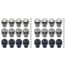 24 Stuks 3 Kleuren Legering Schedel Stud Klinknagel Schedel Conchos Schroef Achterkant Lederen Ambachtelijke Schedel voor Punk DIY Ambachtelijke