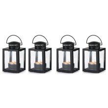 Lanterns for Candles Garden Lanterns, 4 Pcs Vintage Style Hanging Small Lanterns for Tealight Candle, Tea Light Holders