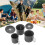 Camping Cookware Set with Foldable Handle, Durable Camping Coffee Pot and Stackable Cups for Hiking 4