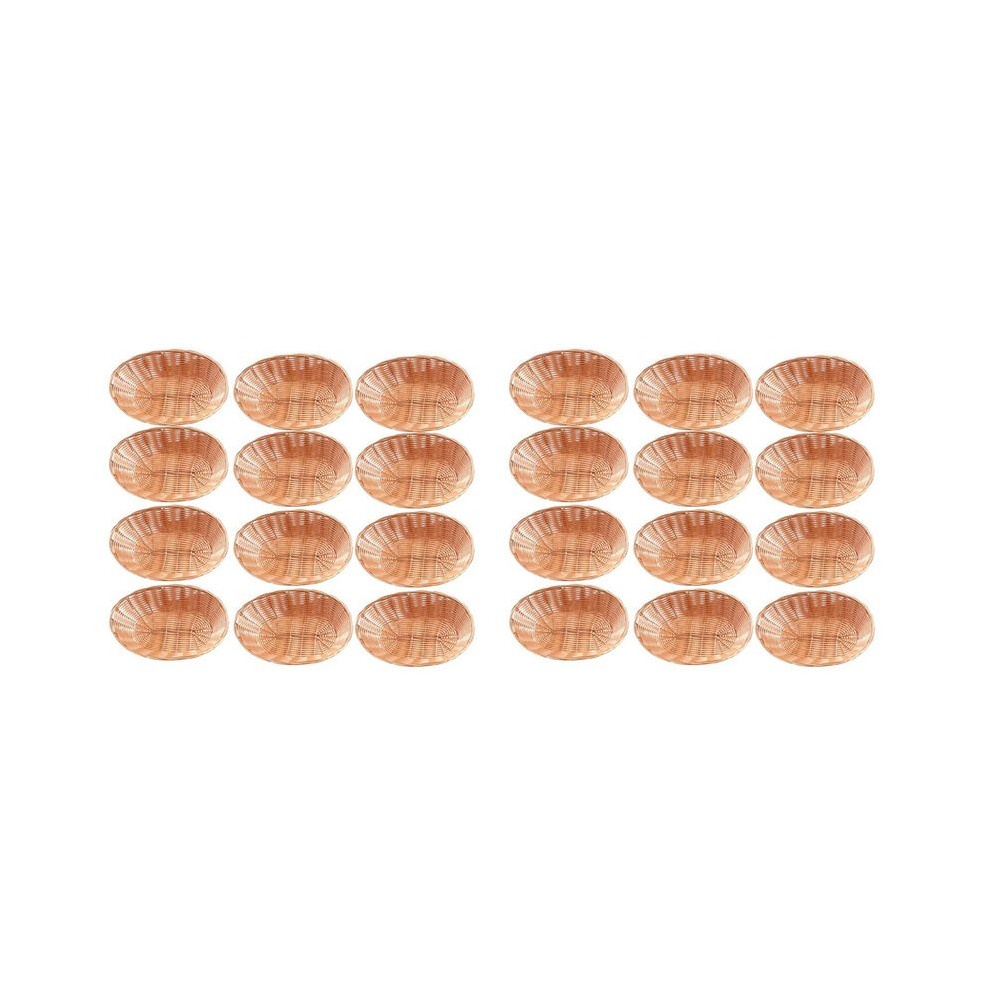 24 Pack Plastic Oval Basket, Empty Bread Basket Food Storage Basket Bulk,Plastic Wicker Baskets Bin For Kitchen Serving 6032225223838