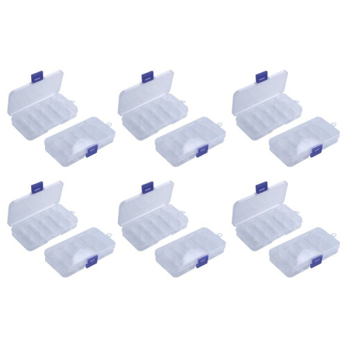 12Pcs 10-Slot Portable Plastic Resistors Electronic Component Case Box