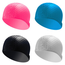 Silicone Waterproof Swimming Caps Protect Ears Long Hair Sports Swim Pool Hat Swimming Cap Free Size for Men & Women B