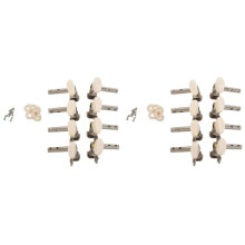 2set Machines Tuners Pegs Tuning Key with White Pearl Knobs 4L+4R for Mandolin