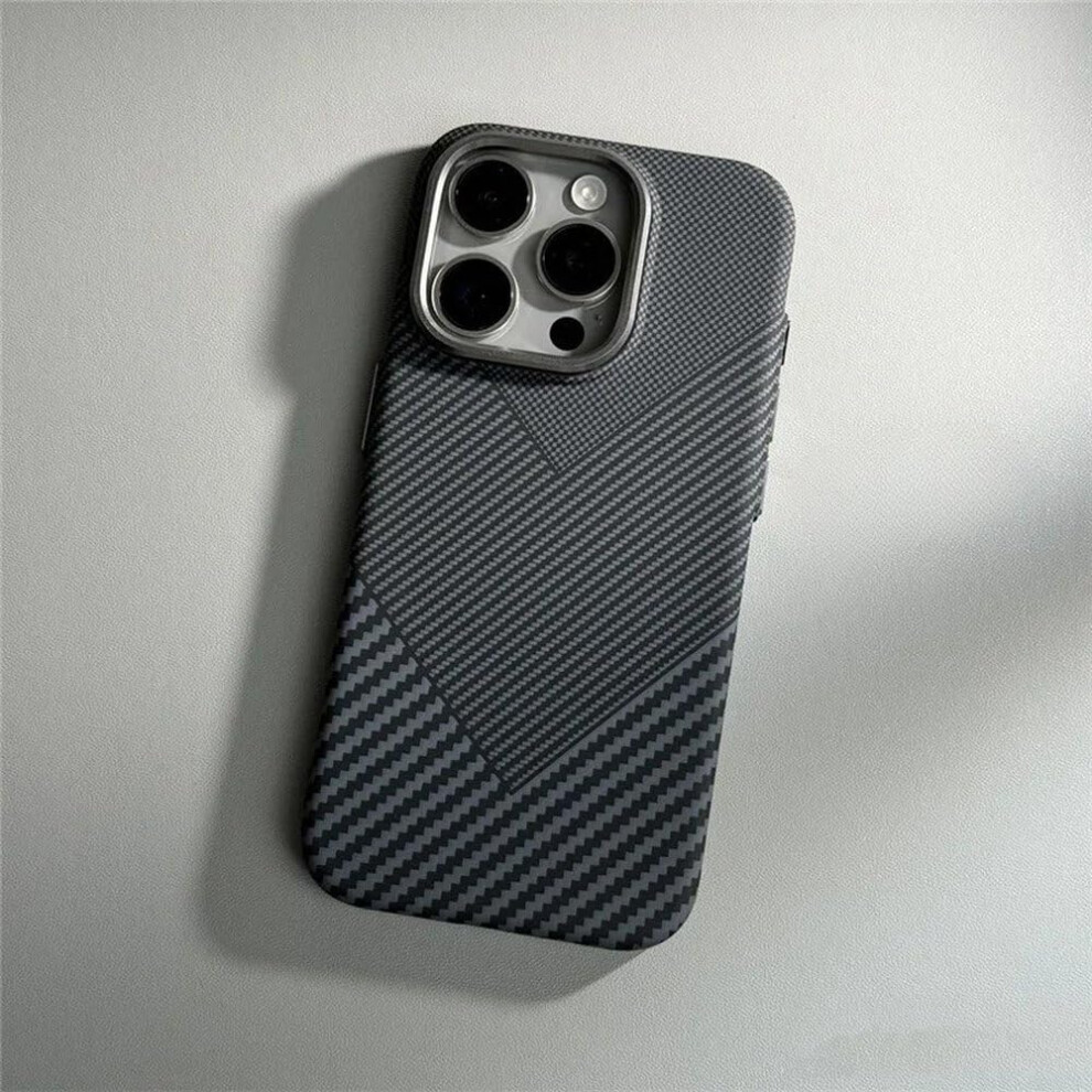 Case For Iphone 15 Pro Max Carbon Fiber Magnetic Shockproof Cover With Duallayer Drop Protection 9771547387725