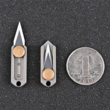 Pure Titanium  Push Knife Titanium Alloy  Portable Edc Keychain Pendant Unpacking Express Opening