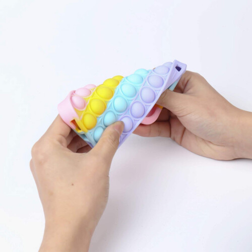 Case for iPhone 12 Mini Fidget Push Pop Bubble Cover, Colorful Soft Silicone Dual Function Protection 2