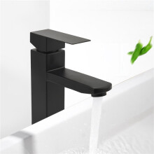 Bathroom Sink Faucet, Hot and Cold Water Basin Faucet, Matte Black