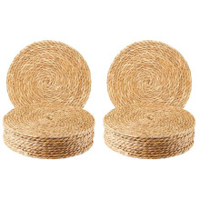 Round Woven Placemats Set of 20, 12 Inch Boho Rattan Placemats Hand-Woven Placemats, for Dining Table,Home,Wedding
