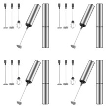 4X Milk Frother Handheld Coffee Frother Electric Whisk, USB Rechargeable Foam Maker Bubbler Egg Beater for Hot Chocolate