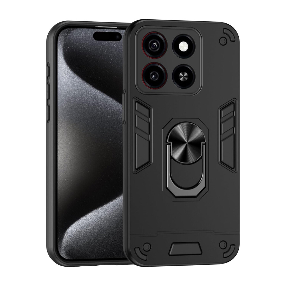 Shockproof Case Military Grade Protective Cover With 360 Rotatable Kickstand And Magnetic Mount For Zte Blade A55 Black 9092120011715