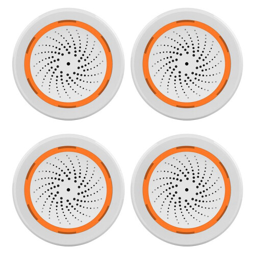 4X ZigBee NEO 90DB Ton- und Lichtsensor Tuya  Life Eingebauter Sirenenalarmsensor