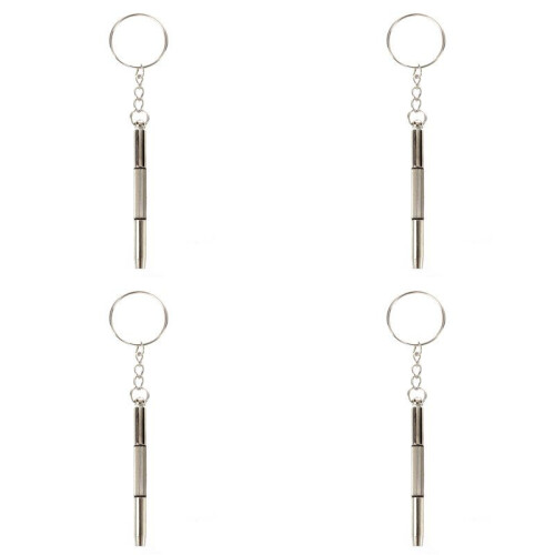 4X  Screwdriver 3 in 1 Phillips Flat Nut Hexagonal Hollow Keychain Sunglasses