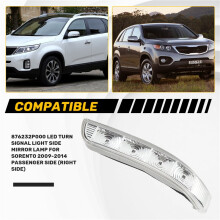 876232P000 LED Turn Signal Light Side Mirror Lamp for  Sorento 2009-2014 Passenger Side (Right Side)