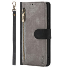 Wallet Case PU Leather Card Holder with Zipper Pocket Kickstand and Wristlet for Samsung Galaxy S25 Plus