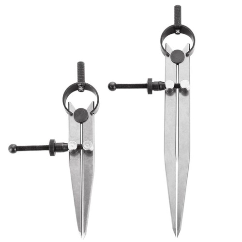 3 Pieces Adjustable Lockable Spring Wing Divider 4/6/8 Inch Carbon Steel Caliper Measuring Tool Leather Compass 2