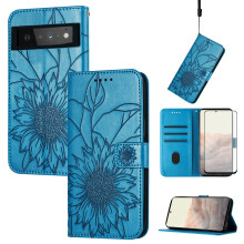 Wallet Case with Screen Protector, Leather Floral Cover with Card Holder and Kickstand for Google Pixel 6 Pro