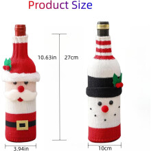 Kerstwijnfleshoezen, gebreide wijnfleshoes met feestelijk ontwerp en kerstuitstraling, schattige kersttrui-wijnfleshoes voor