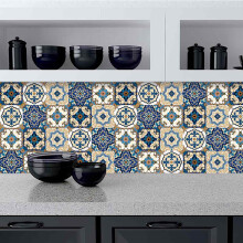 Zelfklevende muurtegelstickers, afneembare en op te plakken tegelstickers, waterdichte achterwandstickers voor keuken en badkamer, decoratieve vinyl